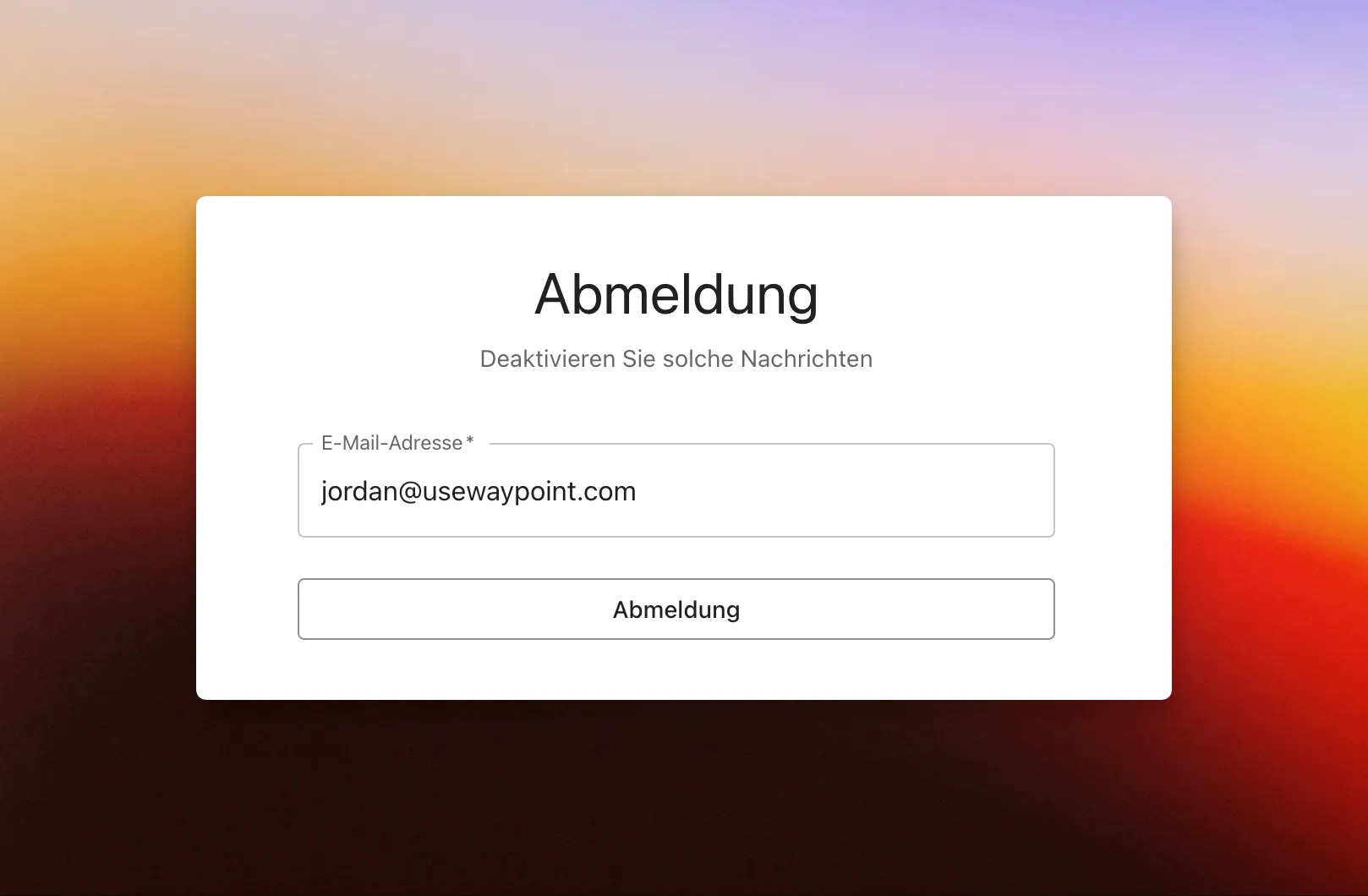 Customize unusbscribe form